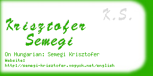 krisztofer semegi business card